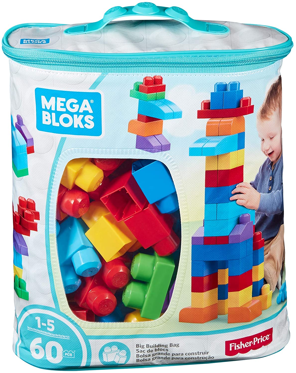 Mega Bloks First Builders Big Building Bag 60 Pcs (blue/pink) - Best